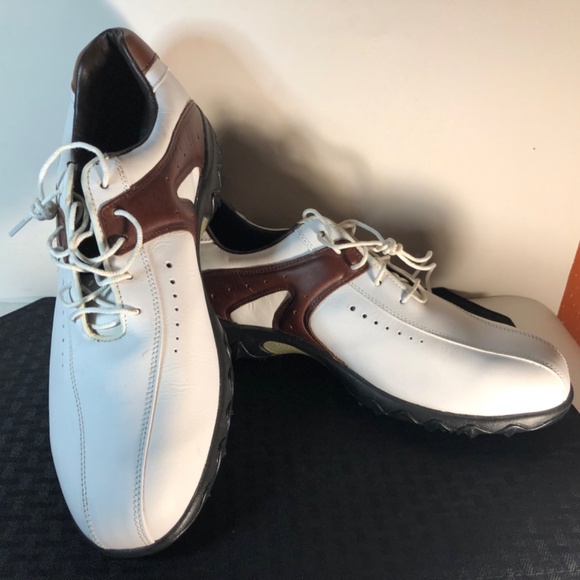 FootJoy Contour Series Mens Sz 11.5 Saddle Soft Spikes Golf Shoes - Picture 2 of 16